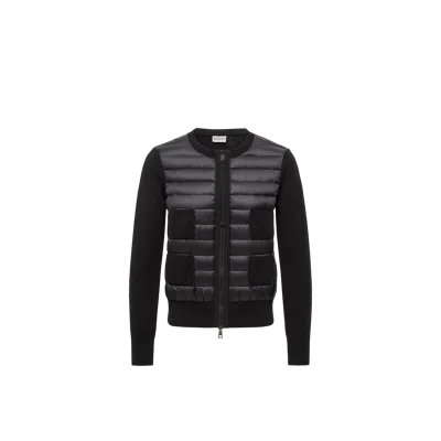 Moncler Padded Wool Zip-up Cardigan, Women, Black, Size: S