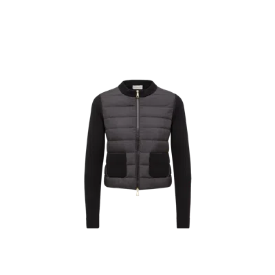 Moncler Padded Wool Zip-up Cardigan, Women, Black, Size: Xs