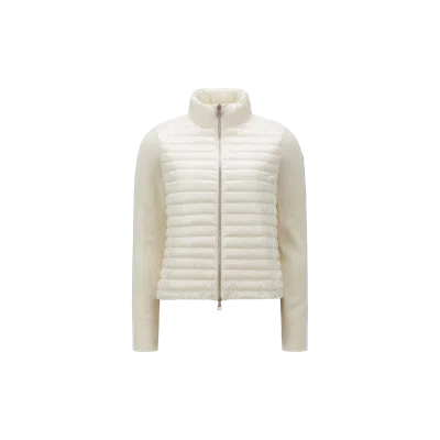 Moncler Padded Wool Zip-up Cardigan White
