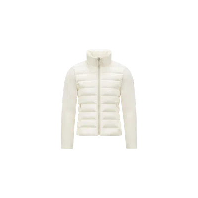Moncler Kids' Padded Wool Zip-up Cardigan White