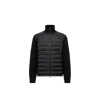 Moncler Mens Black Hybrid Padded Knitted Cardigan In Black