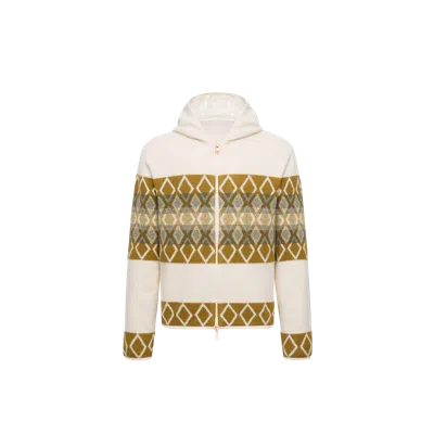 Moncler Reversible Nylon Zip-up Hoodie In White