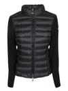 Moncler Padded Jacket With Knitted Sleeves In Black