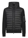 Moncler Mens Black Hybrid Padded Knitted Cardigan Xxl In Black