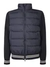 Moncler Cardigan En Coton Matelassé In Blue