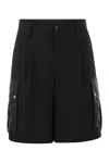 Moncler Cargo Bermuda Shorts In Black