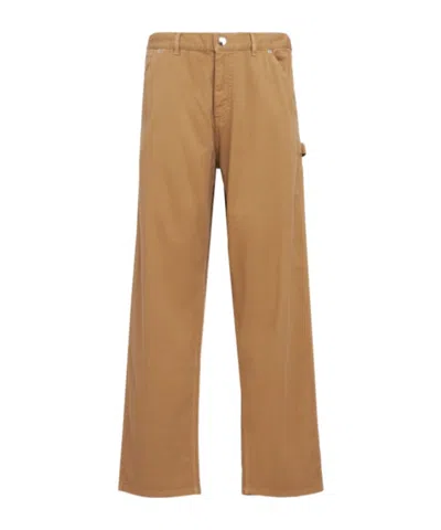 Moncler Cargo Cotton Gabardine Pants In Brown