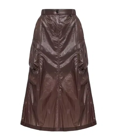 Moncler Cargo Midi Skirt In Brown