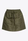 Moncler Elasticated-waist Cargo Mini Skirt In Green