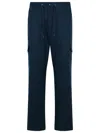 Moncler 'utility' Cotton Pants Featuring Cargo Pockets In Blue