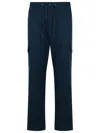 Moncler 'utility' Cotton Pants Featuring Cargo Pockets In Blue