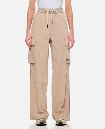 Moncler Corduroy Cargo Trousers In Neutral