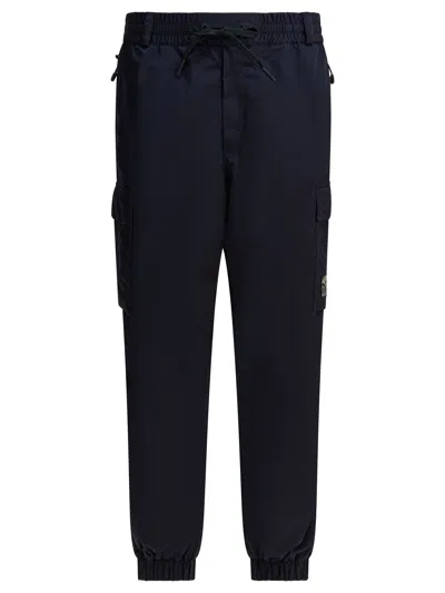 Moncler Cargo Pants Trousers Blue In Black