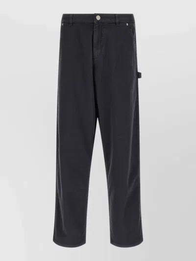 Moncler Cargo Trousers Belt Loops Side And Back Pockets In Blue