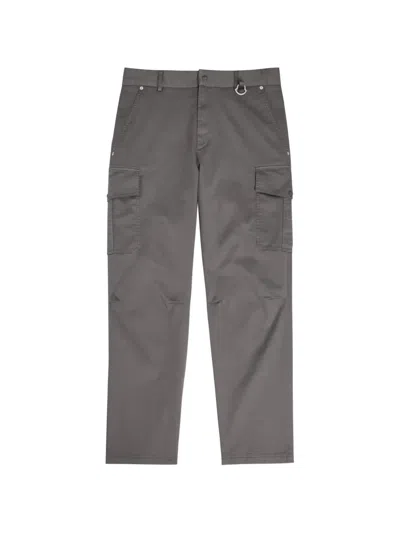 Moncler Cargo Cotton Blend Gabardine Pants In Gray