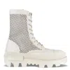 Moncler Woman Ankle Boots Light Grey Size 8 Leather In Animal Print