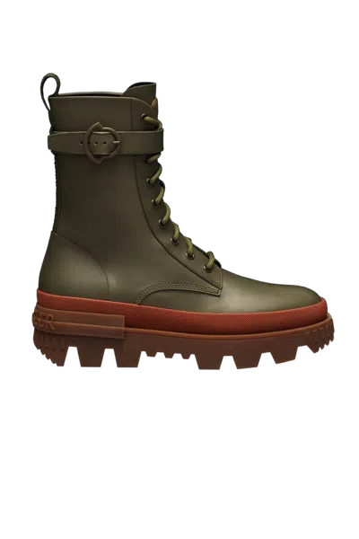 Moncler Carinne Lace-up Boots In Green
