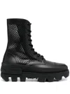 Moncler Carinne Perforated Ankle Boots In Black