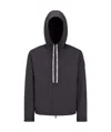 Moncler Drawstring Hooded Jacket In Black