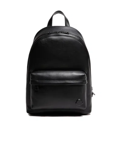 Moncler Carlo Leather Backpack In Black