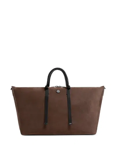 Moncler Carlo Logo-detail Duffle Bag In Brown