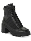 MONCLER CAROL WOMENS LEATHER LUG SOLE LACE-UP HEELS