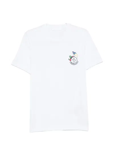 Moncler Cartoon Logo Graphic T-shirt In White