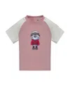 Moncler Cartoon-print Raglan-sleeve T-shirt In Pink