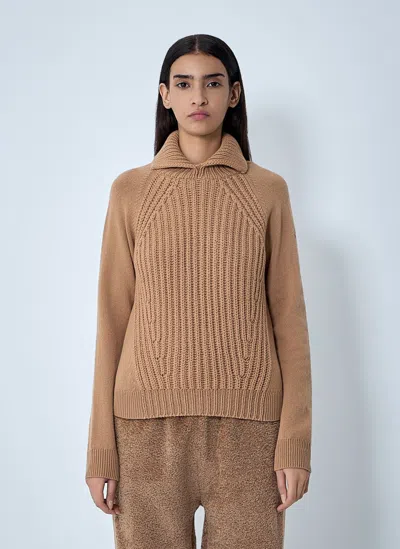 Moncler Cashmere-and-wool-blend Sweater In Neutral