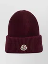 Moncler Cashmere And Wool Knit Beanie In Burgundy