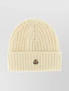 Moncler Wool And Cashmere Beanie Hats White In Neutral