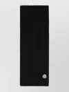 Moncler Textured Wool Blend Scarf Accessory In Black