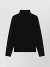 Moncler Cashmere And Wool Turtleneck Long Sleeve Top In Black
