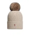 Moncler Cashmere Beanie With Pom Pom In Brown