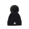 Moncler Cashmere Blend Hat With Pom-pon In Black
