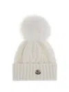 Moncler Cashmere Blend Hat With Pom-pon In Neutral