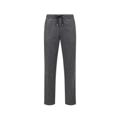 Moncler Logo Patch Drawstring Pants In Gray