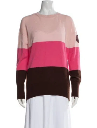 Pre-owned Moncler Cashmere Colorblock Pattern Sweater In Pink