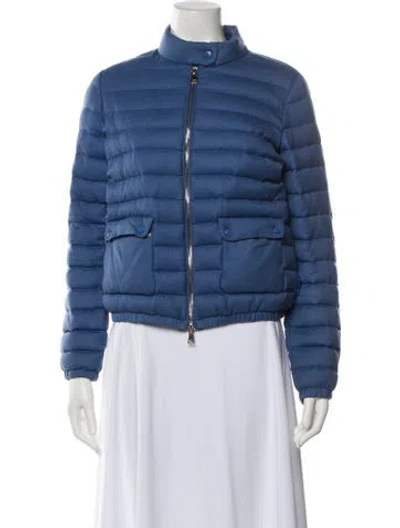 Pre-owned Moncler Cashmere Down Jacket In Blue