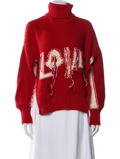 Pre-owned Moncler Cashmere Graphic Print Sweater In Red