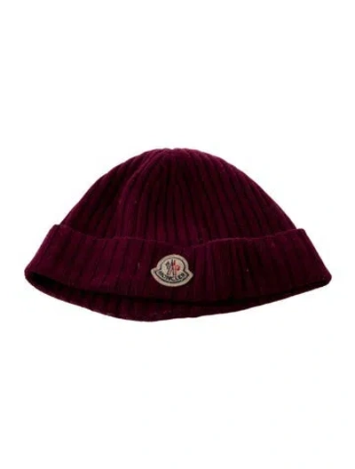 Pre-owned Moncler Cashmere Knit Beanie In Burgundy