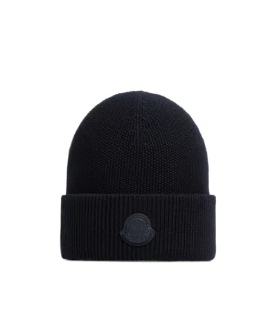 Moncler Cashmere Knitted Hat In Black
