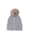 Moncler Cashmere Logo Beanie In Gray