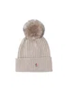 Moncler Cashmere Logo Beanie In Gray
