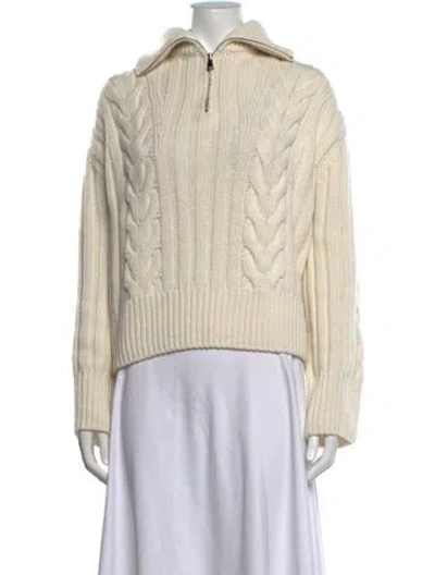 Pre-owned Moncler Cashmere Mock Neck Sweater In Neutrals
