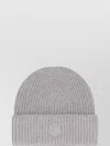 Moncler Cashmere Ribbed Beret Folded Cuff In Gray