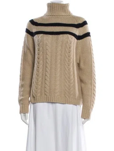 Pre-owned Moncler Cashmere Striped Sweater In Neutral