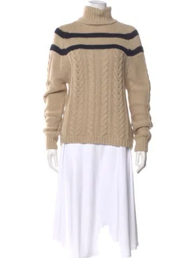 Pre-owned Moncler Cashmere Striped Sweater In Neutral