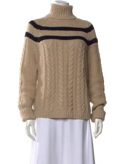 Pre-owned Moncler Cashmere Striped Sweater In Neutrals