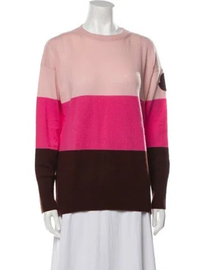 Pre-owned Moncler Cashmere Striped Sweater In Pink